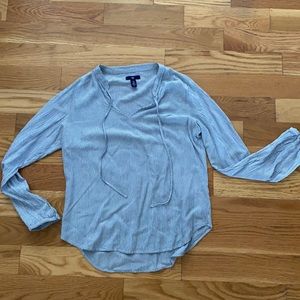 Gap long sleeve blue strip top